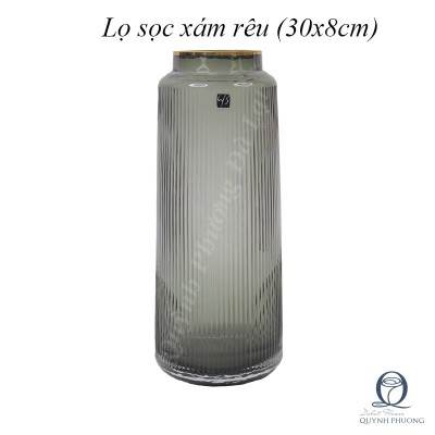 Lọ sọc xám rêu cao 8x30 cm